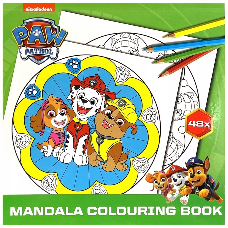 Kolorowanka dla dzieci Mandala 48 ark Psi Patrol (1)