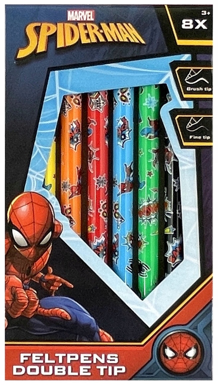Mazaki Pisaki dwustronne 8 szt. Spiderman (1)