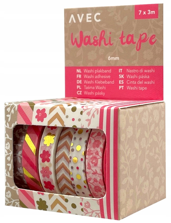 Taśma dekoracyjna Washi tape 7 x 3m (1)