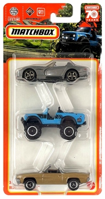 Matchbox 3 Pack HLC08 BLUE HIGHWAYS III Dodge Viper Camaro