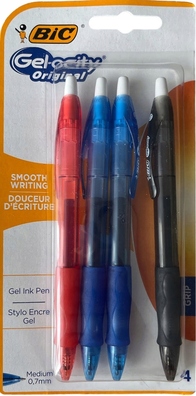 Długopisy żelowe automatyczny BIC 4 szt. 3 kolory