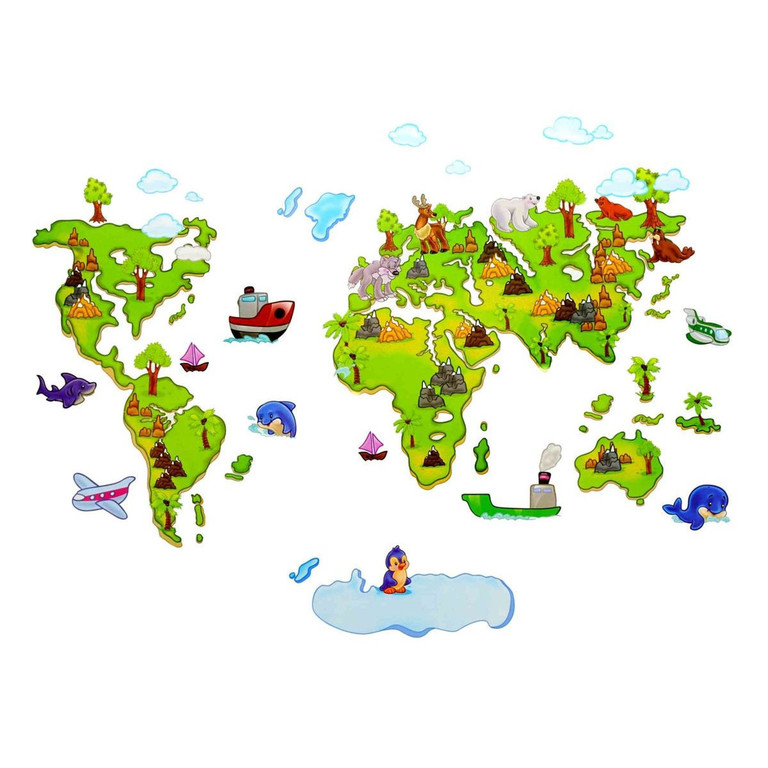 Naklejka na ścianę Mapa Świata dla dzieci WS-0020 (1)