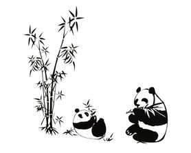 Naklejka na ścianę Bambus Pandy WS-0280