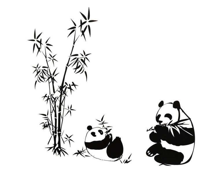 Naklejka na ścianę Bambus Pandy WS-0280 (1)